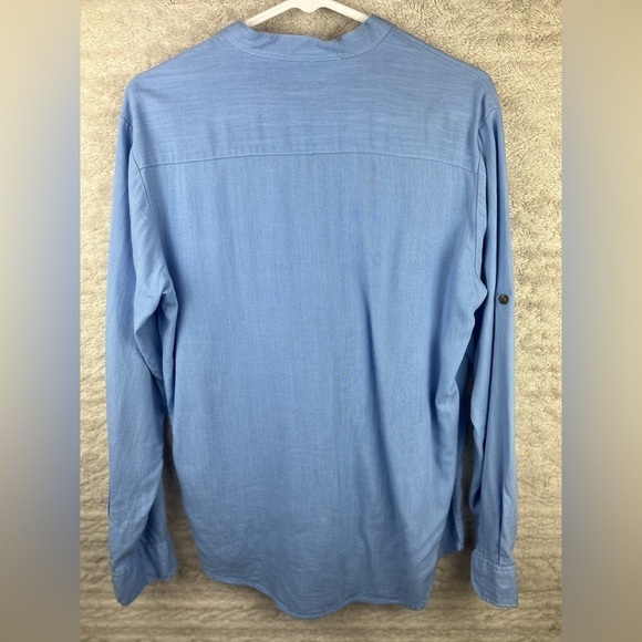 D. LAND Blue Pop Over Shirt Parsons Collar - Picture 8 of 11